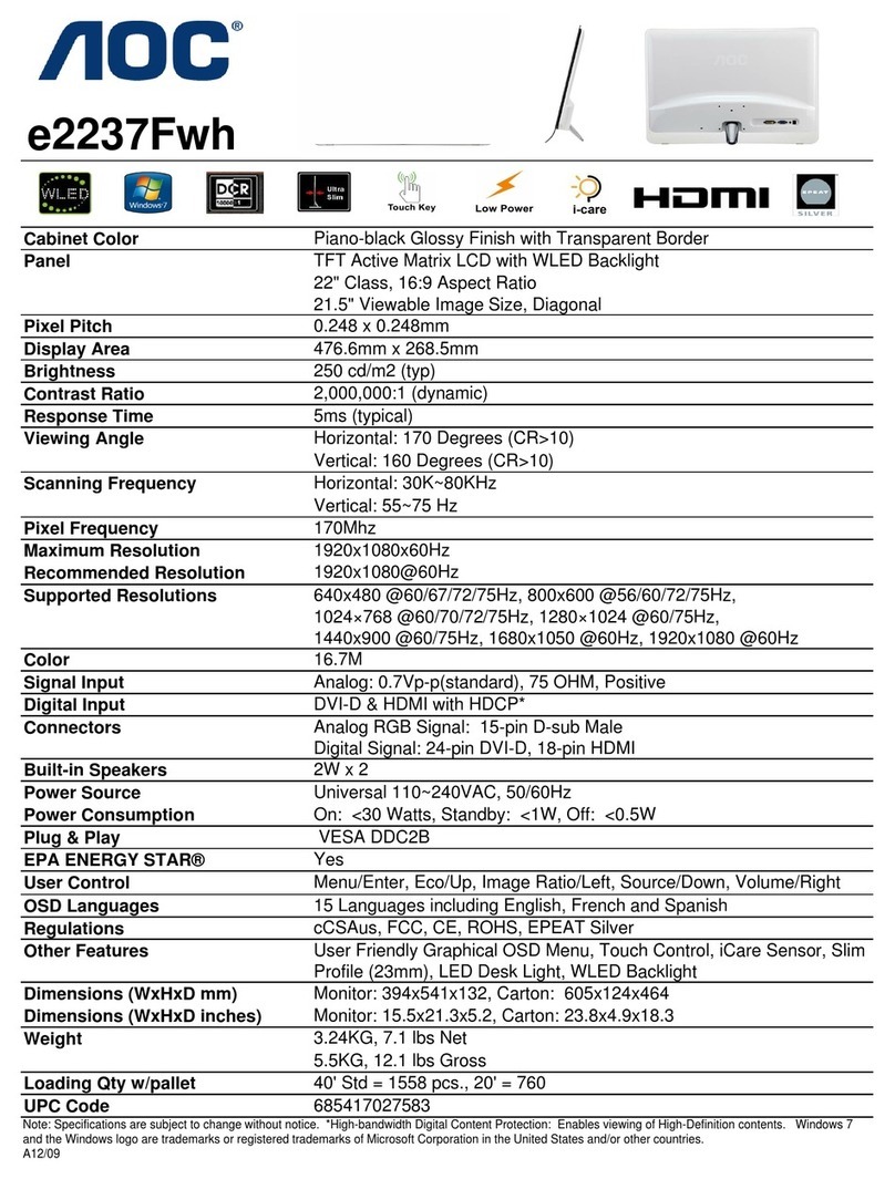 AOC E2237FWH - Manual de usuario AOC E2237FWH - Manual de usuario