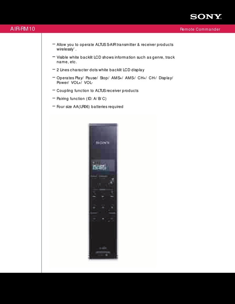 Sony AIR-RM10 - Remote Commander Manual de usuario