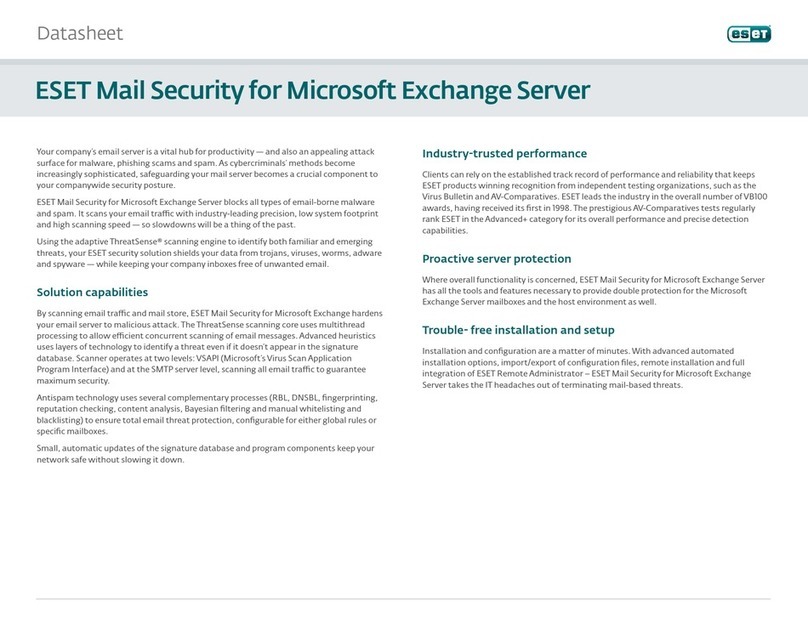 ESET MAIL SECURITY - FOR MICROSOFT EXCHANGE... Manual de usuario ESET MAIL SECURITY - FOR MICROSOFT EXCHANGE... Manual de usuario
