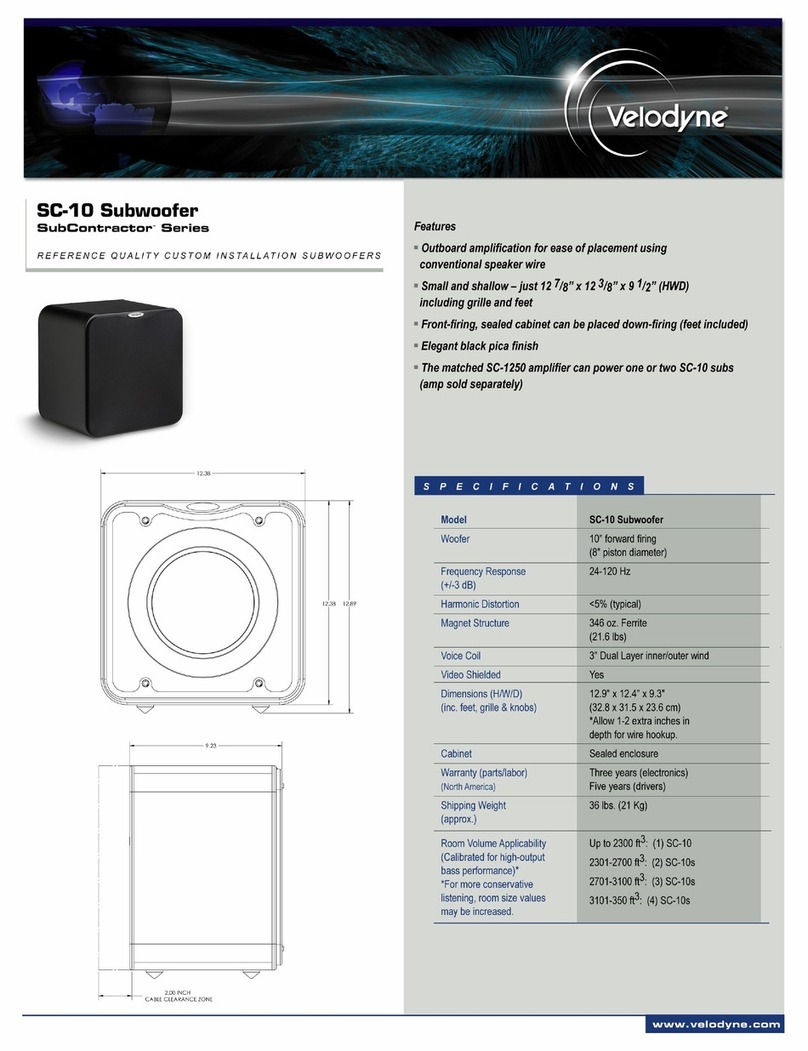 Velodyne SubContractor SC-10 Manual de usuario
