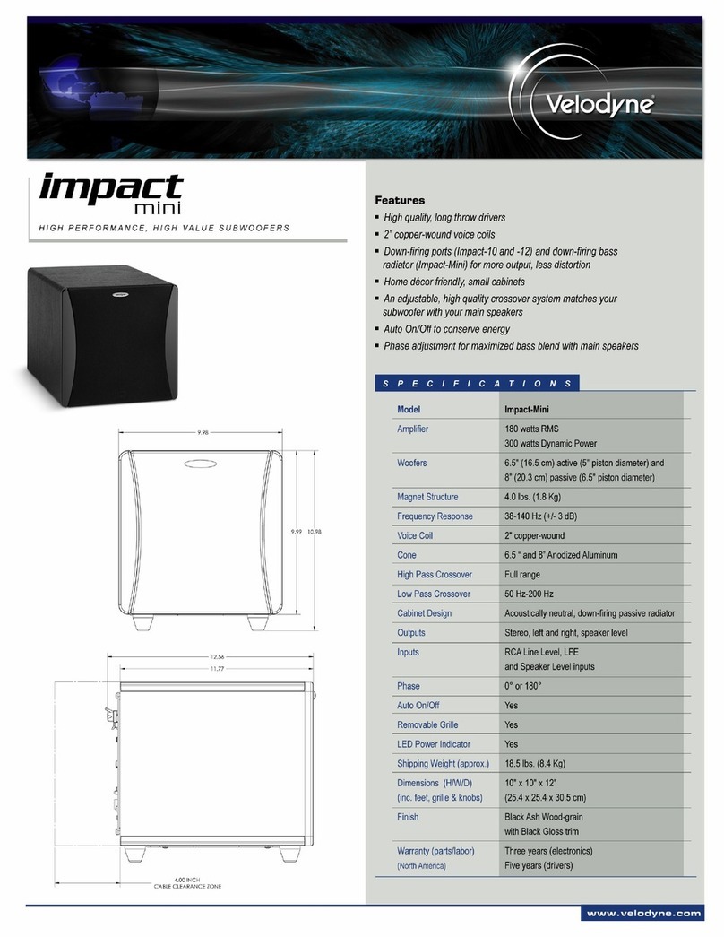 Velodyne IMPACT - MINI Manual de usuario Velodyne IMPACT - MINI Manual de usuario