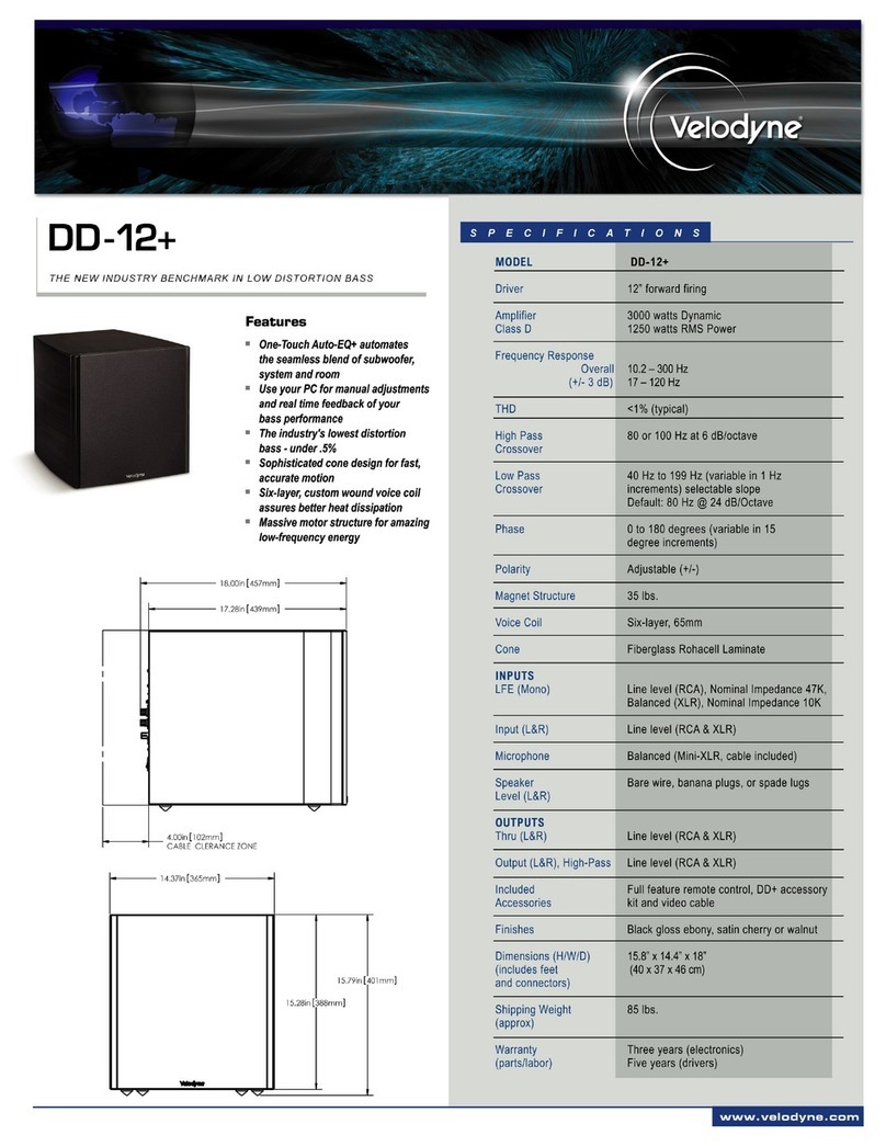 Velodyne DIGITAL DRIVEPLUS DD-12+ Manual de usuario