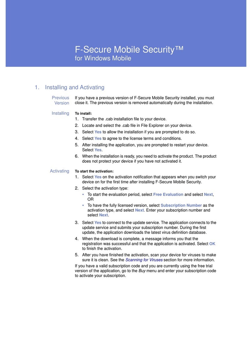 F-SECURE MOBILE SECURITY 6 FOR WINDOWS MOBILE - Manual de usuario F-SECURE MOBILE SECURITY 6 FOR WINDOWS MOBILE - Manual de usuario