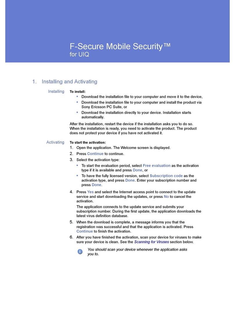 F-SECURE MOBILE SECURITY FOR UIQ - Manual de usuario