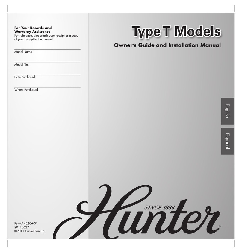 Hunter 20422 Manual de instrucciones
