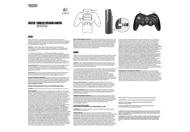Logitech 940000018 - Cordless Precision Controller Game... Manual de usuario Logitech 940000018 - Cordless Precision Controller Game... Manual de usuario