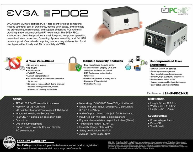 EVGA PD02 PCoIP Zero Client Manual de usuario