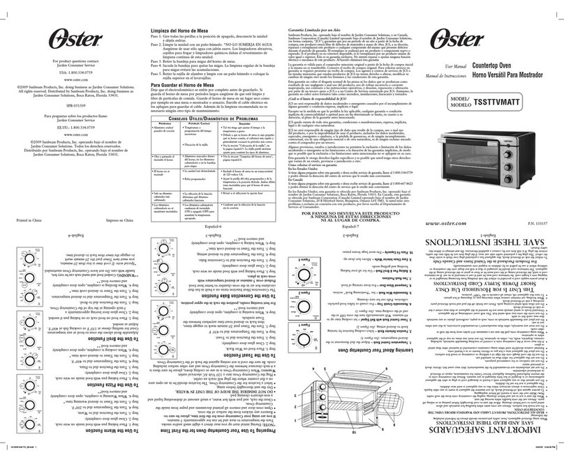 Oster TSSTTVMATT Manual de usuario