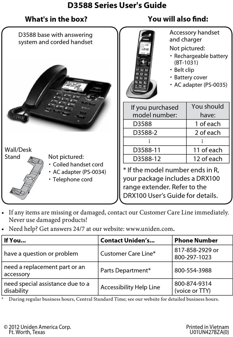 Uniden D3588 Manual de usuario