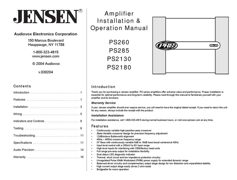 Jensen PS2130 - Amplifier Manual de usuario