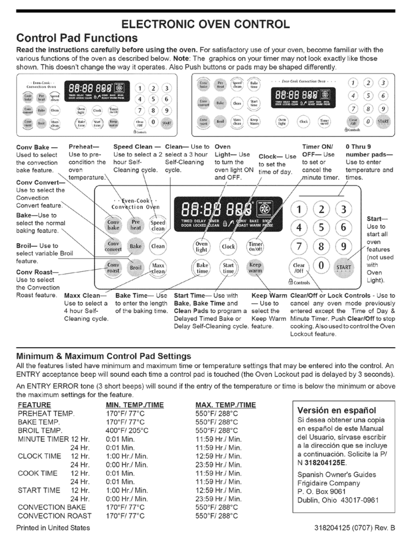 Frigidaire PLES399ECI Manual de uso y mantenimiento
