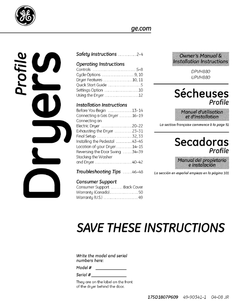 GE Profile DPVH880 Instrucciones originales
