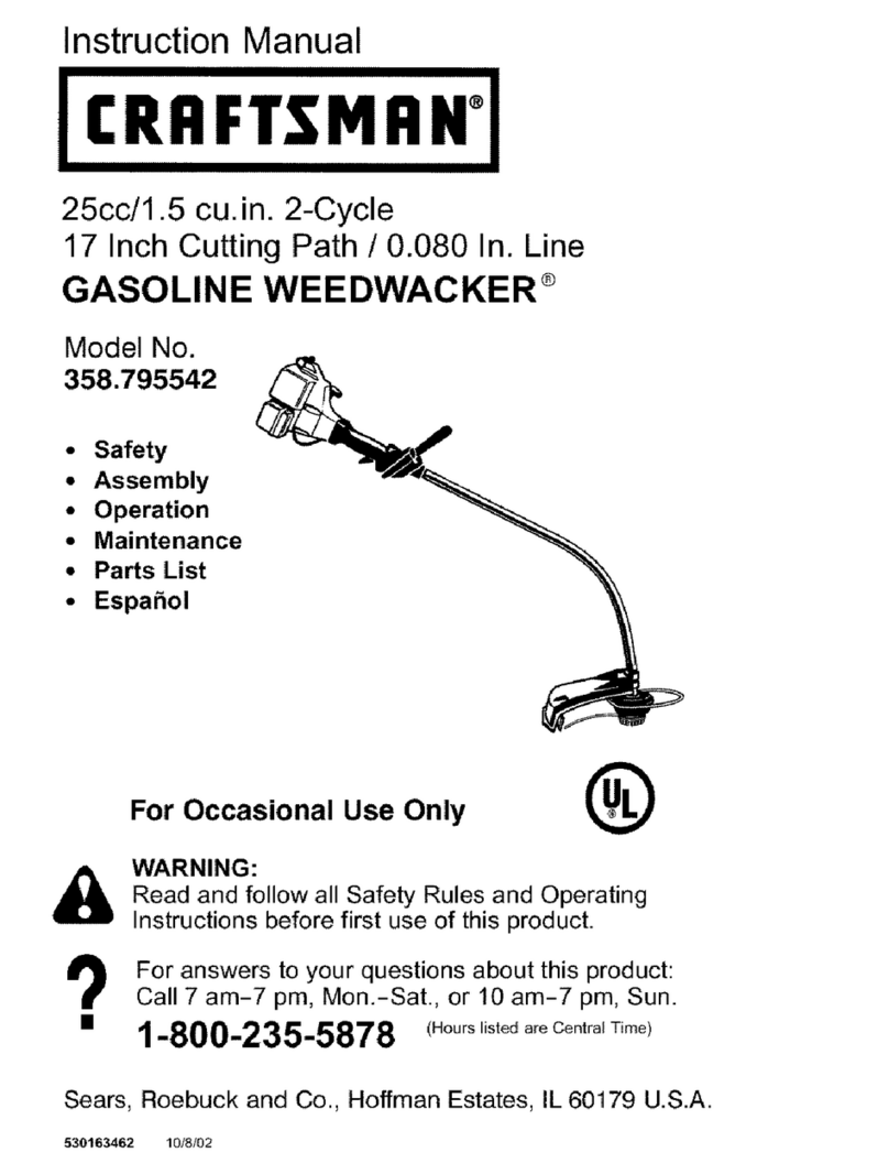 Craftsman WEEDWACKER 358.795542 Manual de usuario