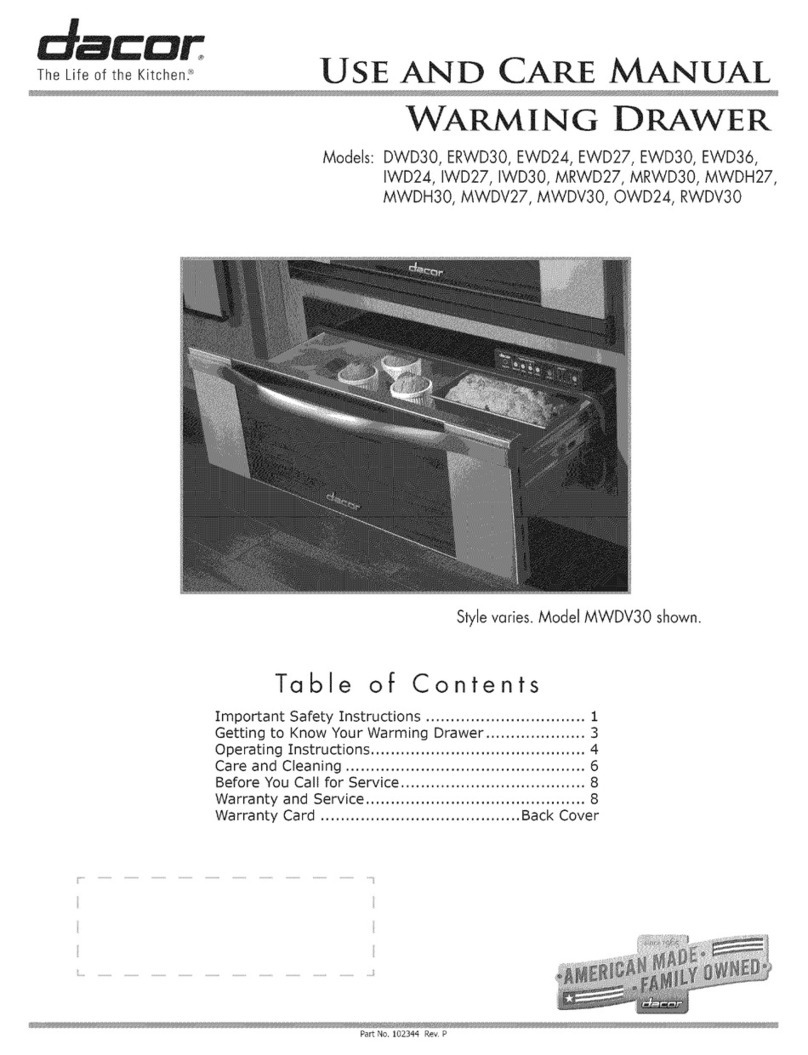Dacor DWD30 Manual de usuario