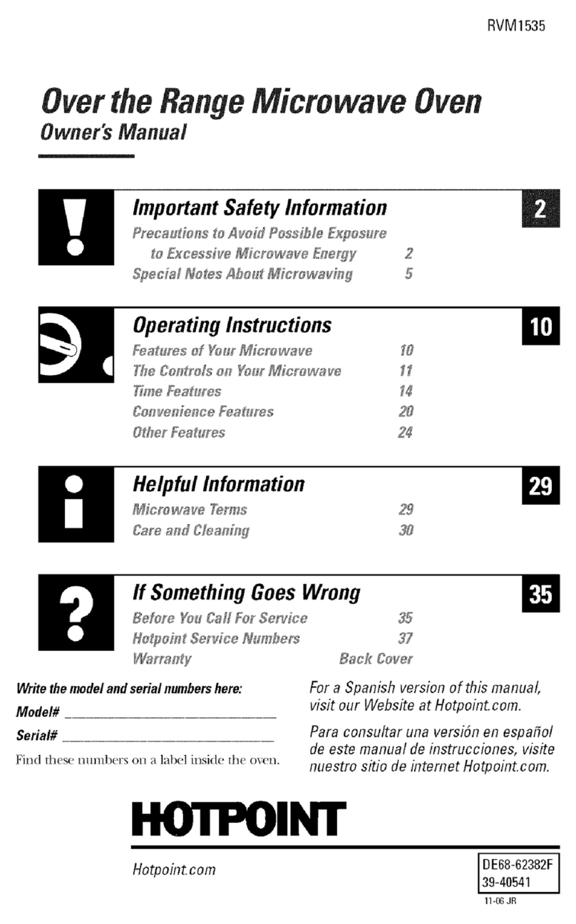 Hotpoint RVM1535 - 1.5 cu. Ft. Microwave Oven Manual de usuario