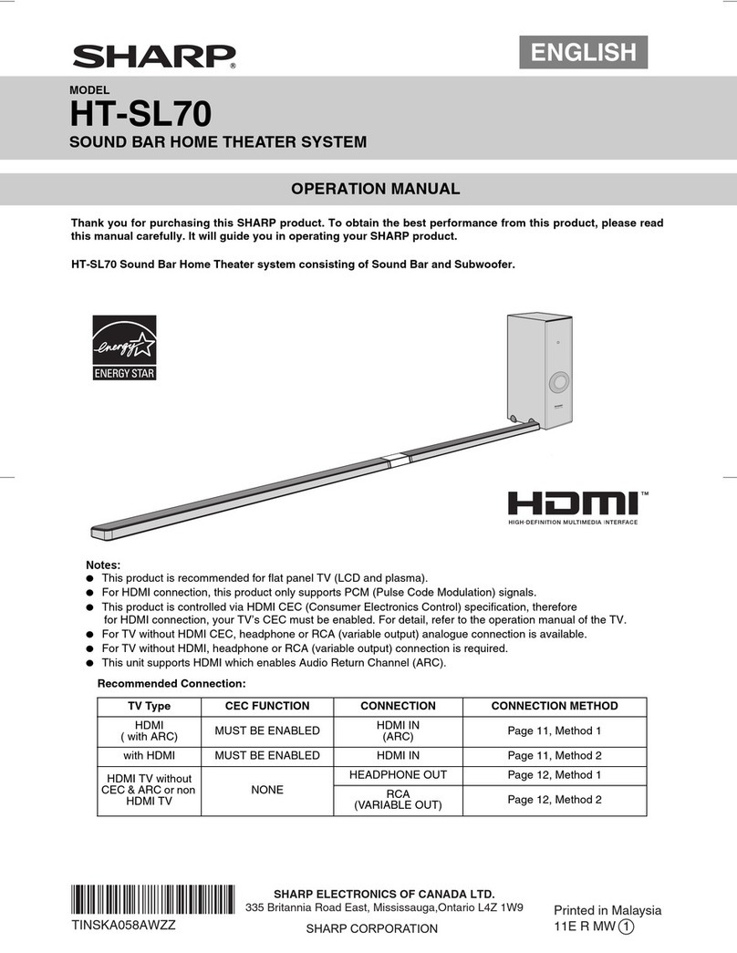 Sharp HT-SL70 Manual de usuario