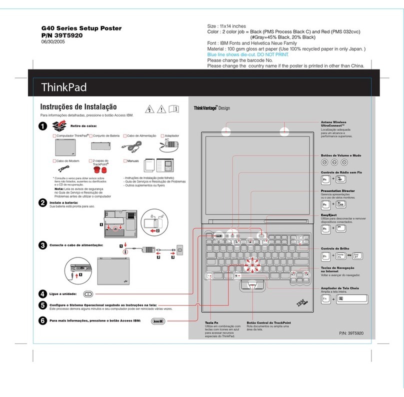 Lenovo ThinkPad G40 Series Manual de instrucciones