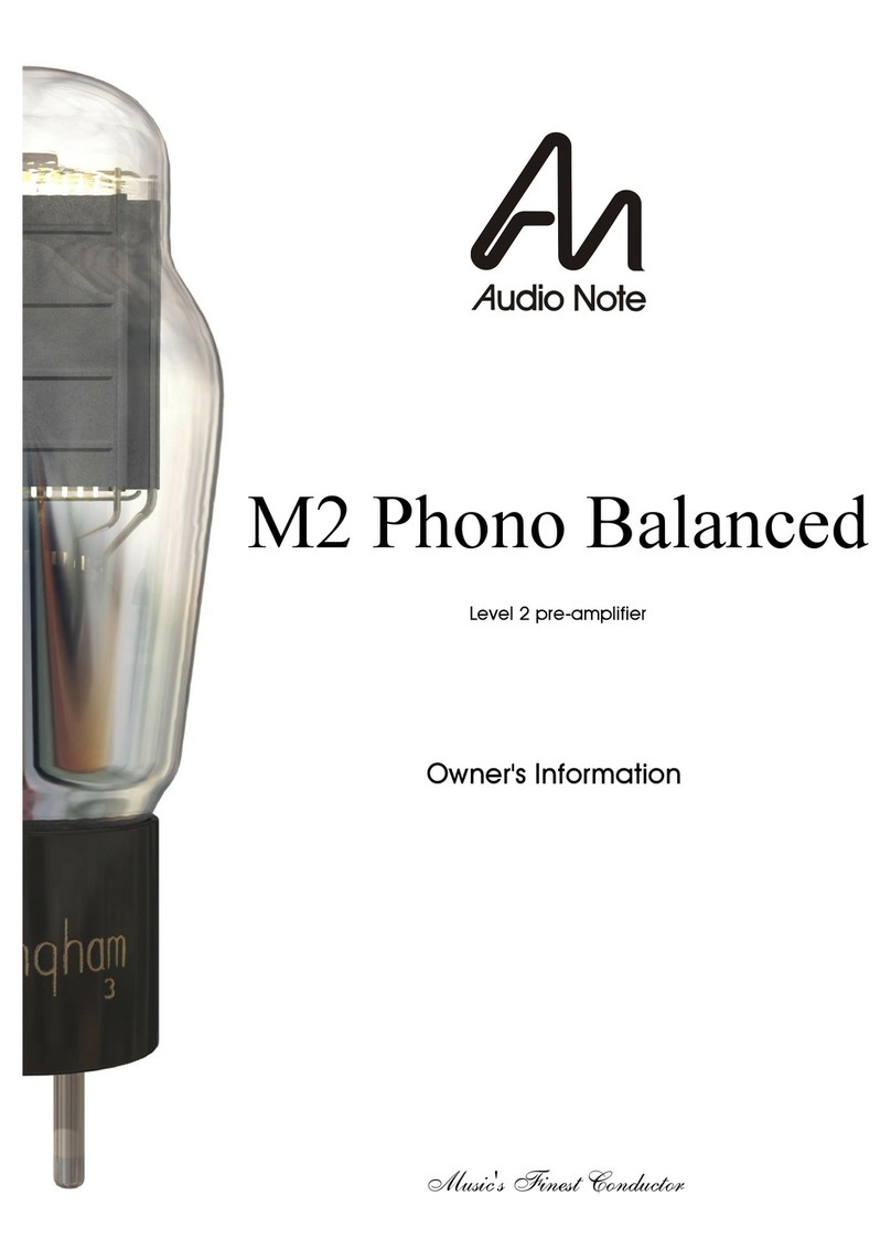 Audio Note M2 Phono Balanced Manual técnico