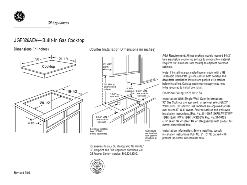 GE JGP326AEV Guía del usuario