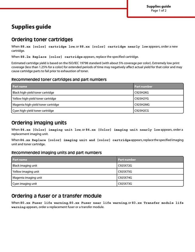 Lexmark C925 Manual de usuario