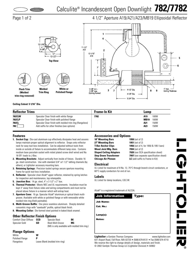 Lightolier Calculite 7782 Manual de usuario Lightolier Calculite 7782 Manual de usuario
