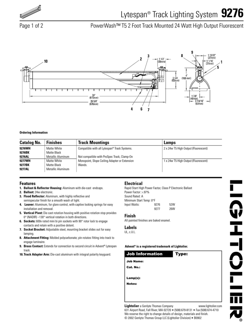 Lightolier Lytespan 9276 Manual de usuario