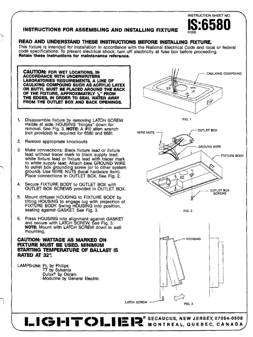 Lightolier FIXTURE Manual de instrucciones Lightolier FIXTURE Manual de instrucciones