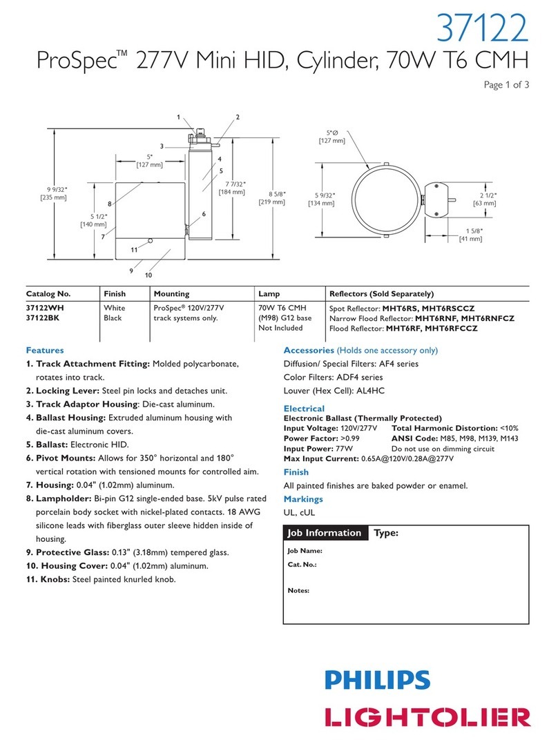 Lightolier ProSpec 37122 Manual de usuario Lightolier ProSpec 37122 Manual de usuario