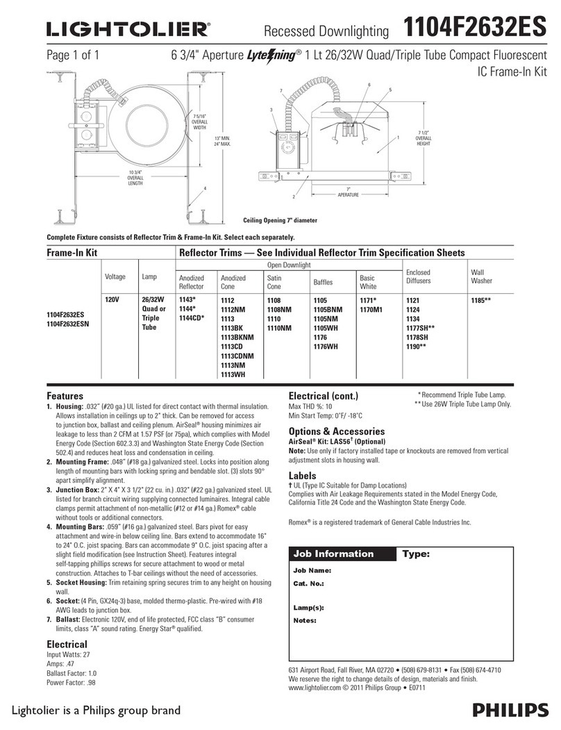 Lightolier 1104F2632ES Manual de usuario Lightolier 1104F2632ES Manual de usuario