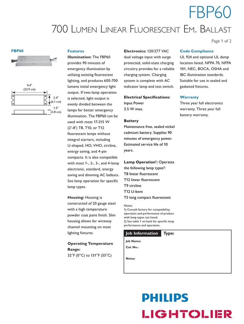 Lightolier FBP60 Manual de usuario Lightolier FBP60 Manual de usuario