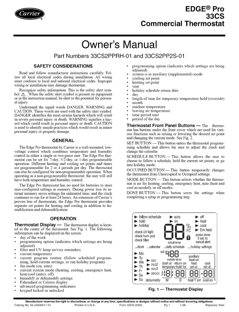 Carrier EDGE Pro 33CS Manual de usuario Carrier EDGE Pro 33CS Manual de usuario