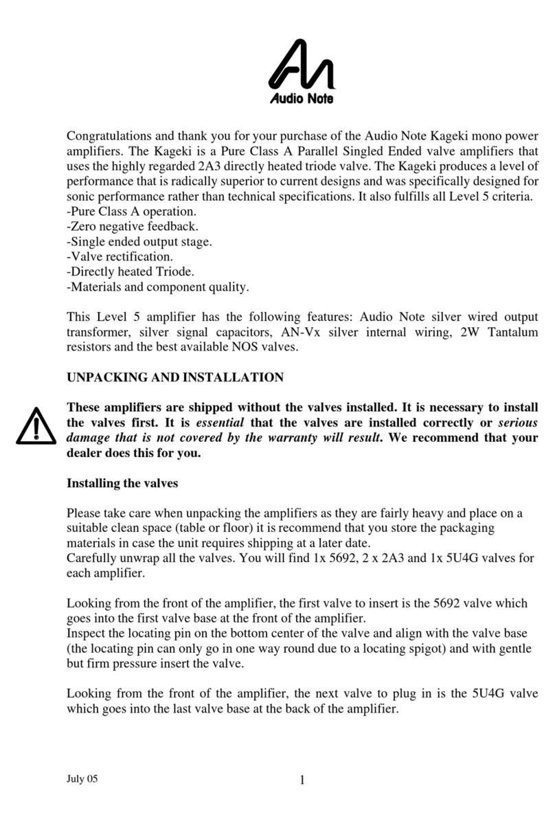 Audio Note Kageki Manual de usuario