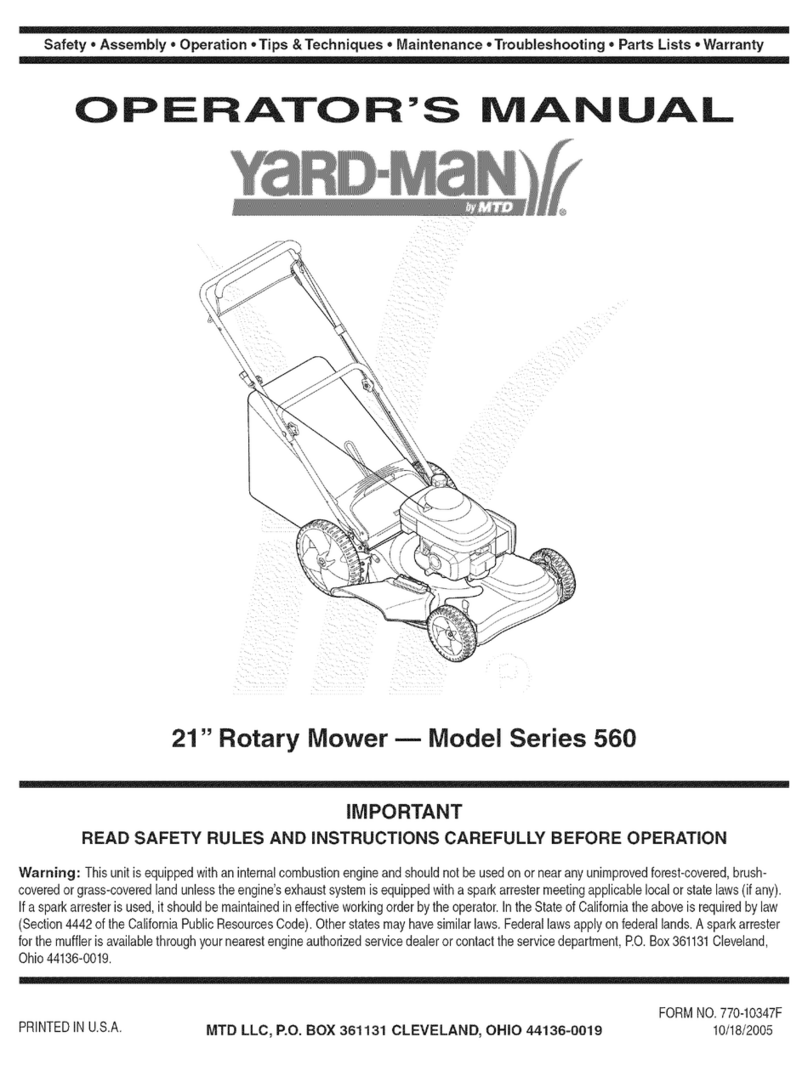 Yard-Man 560 Series Manual de usuario
