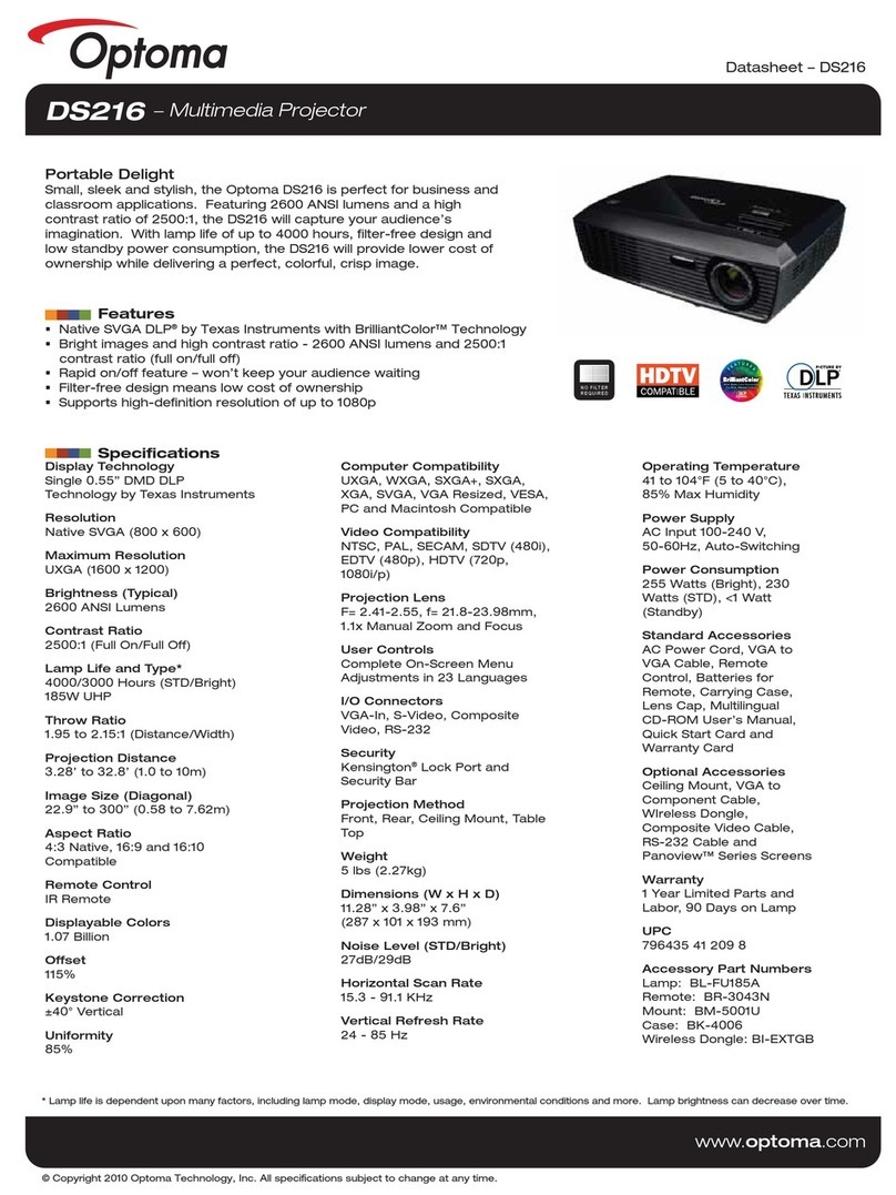 Optoma DS216 Manual de usuario