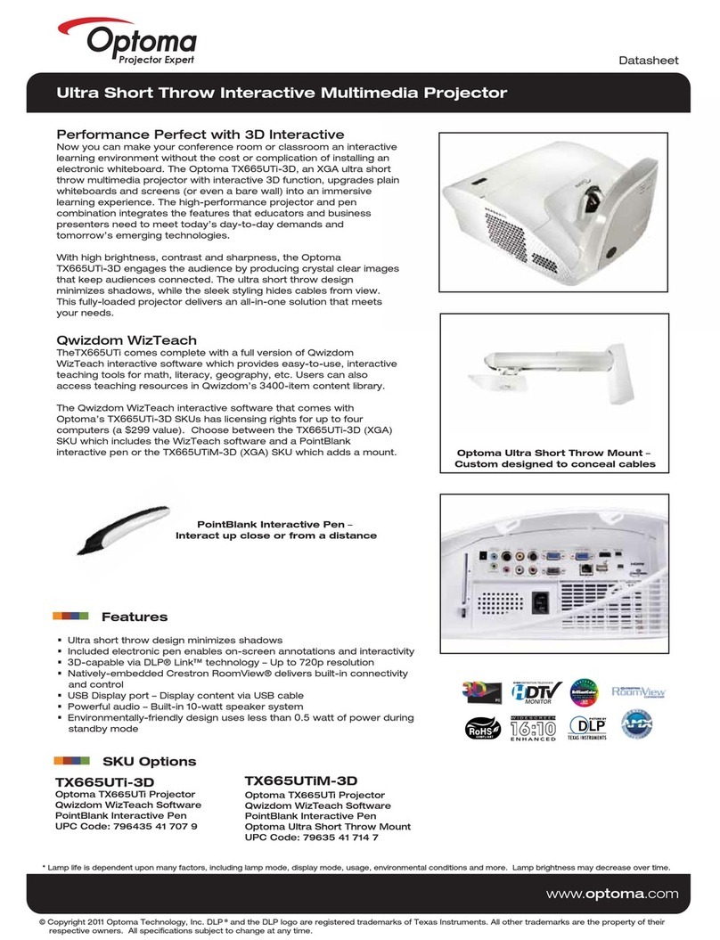 Optoma TX665UTI-3D Manual de usuario