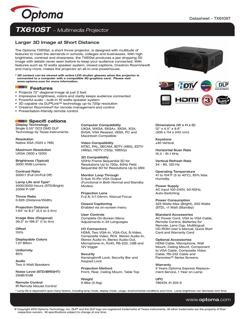 Optoma TX610ST Manual de usuario
