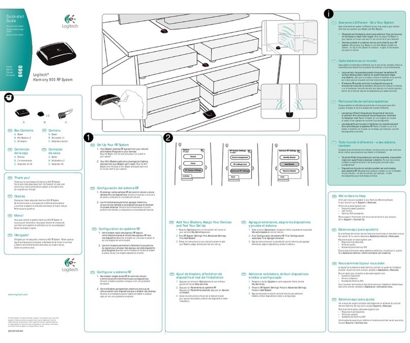 Logitech Harmony 900 RF Manual de usuario