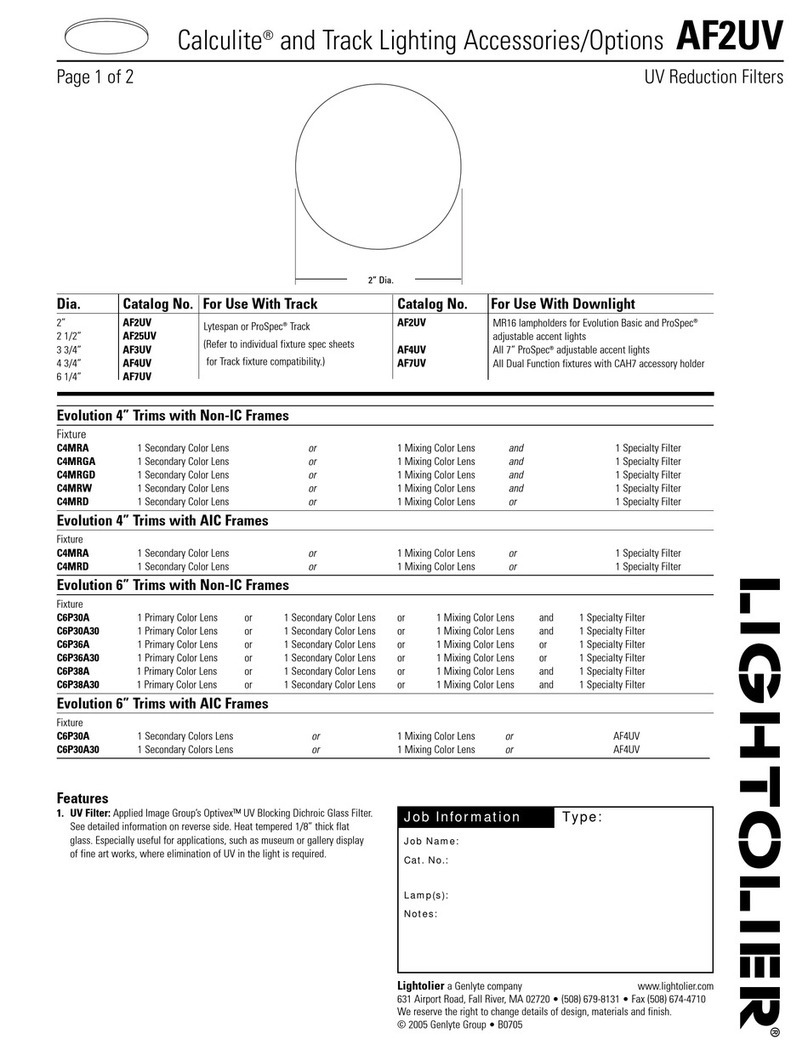 Lightolier Calculite AF2UV Manual de usuario