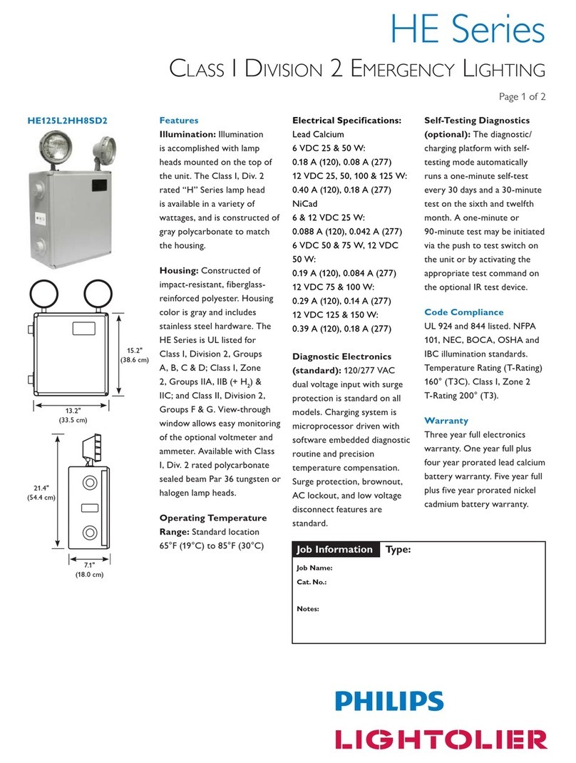 Lightolier HE Series Manual de usuario