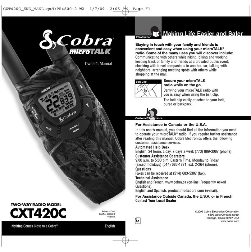 Cobra microTalk CXT420C Manual de usuario