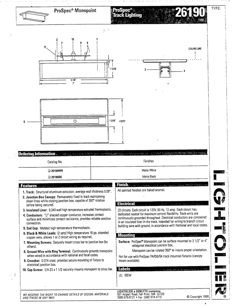 Lightolier Prospec 26190 Manual de usuario