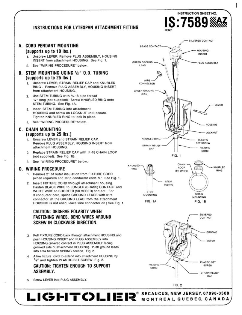 Lightolier Lytespan ATTACHMENT Manual de usuario Lightolier Lytespan ATTACHMENT Manual de usuario