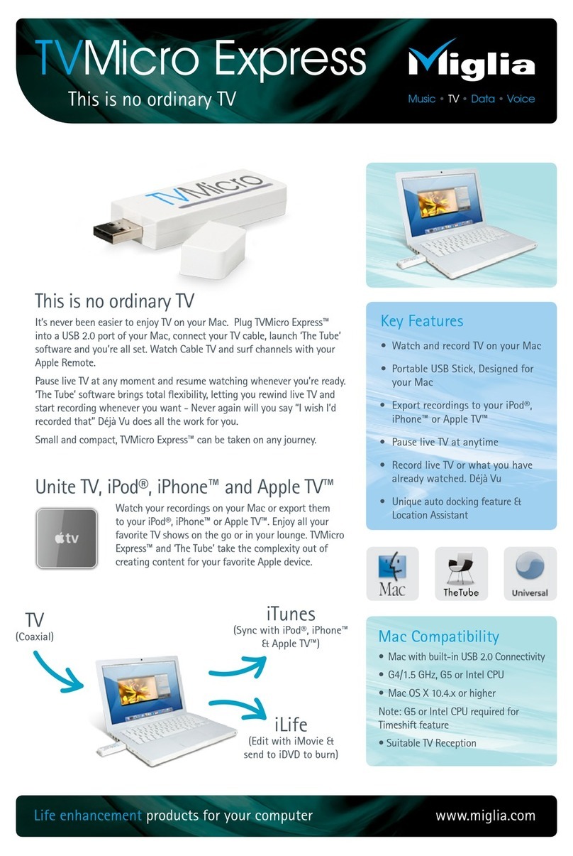 Miglia TV Micro Express Adapter Manual de usuario