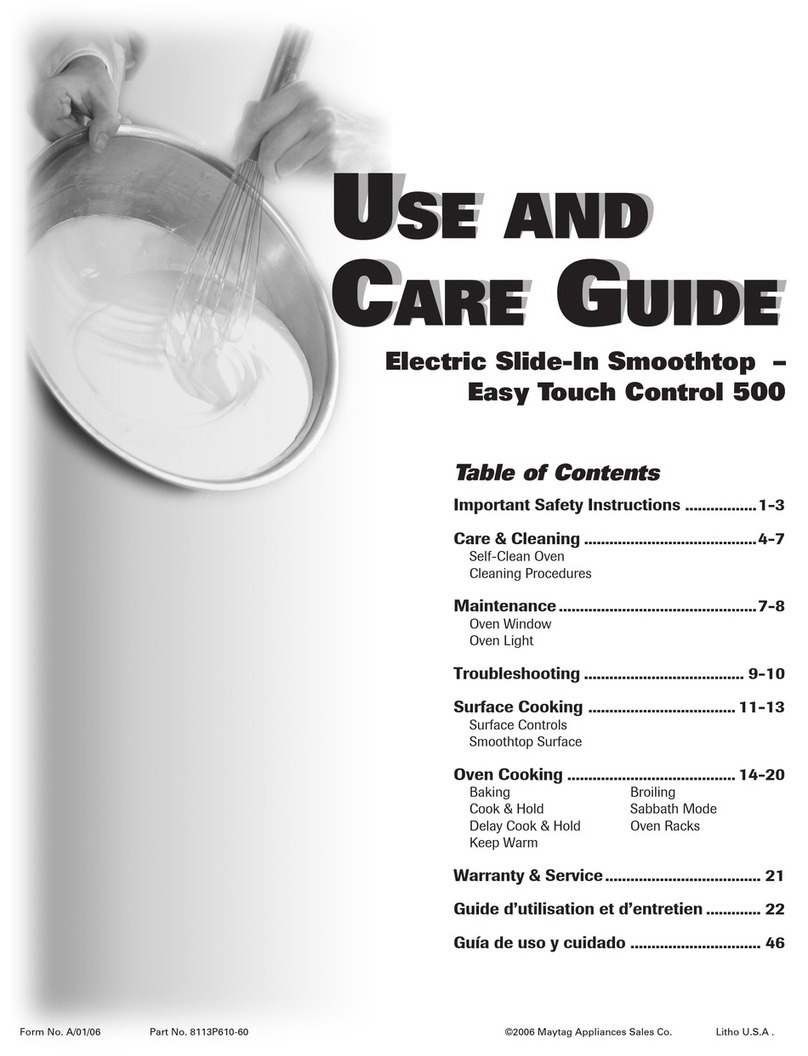 Maytag SMOOTHTOP 500 Manual de usuario
