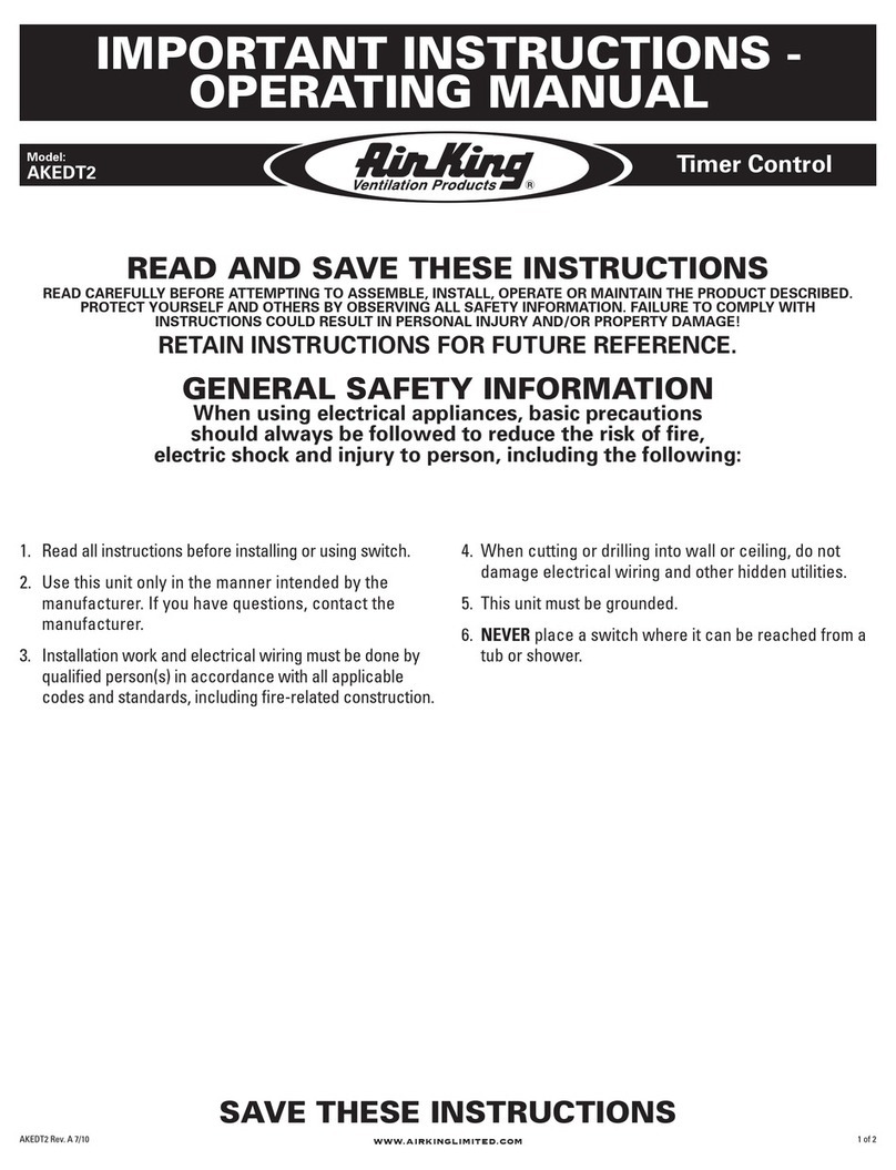Air King AKEDT2 Manual de usuario