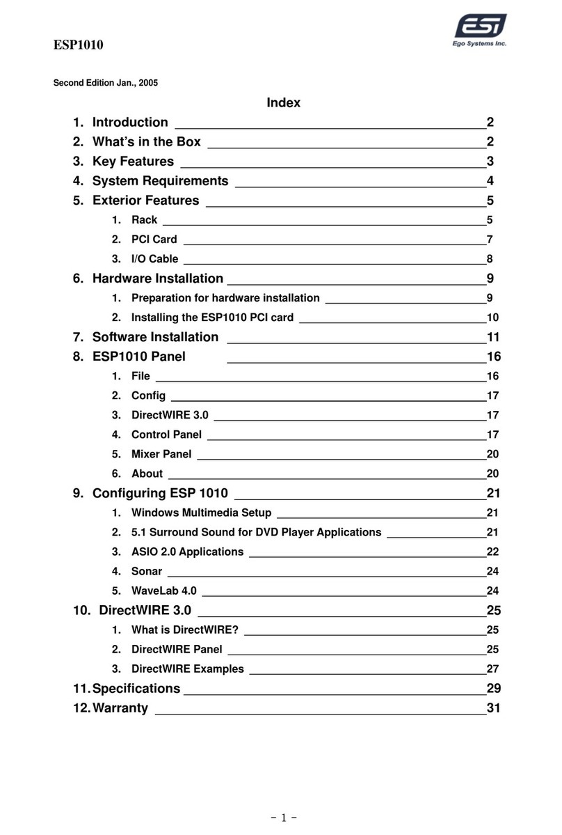 ESI ESP1010 Manual de usuario ESI ESP1010 Manual de usuario