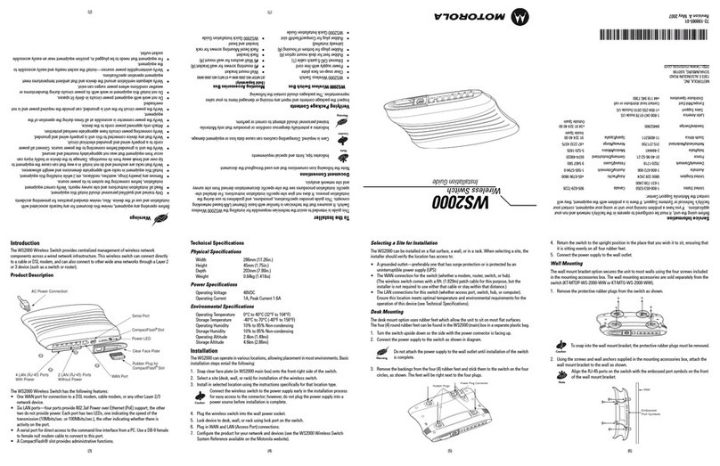 Motorola WS2000 - Wireless Switch - Network Management... Manual de usuario