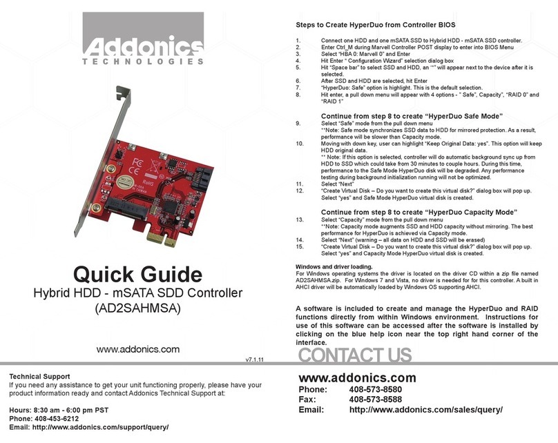 Addonics Technologies AD2SAHMSA Manual de usuario