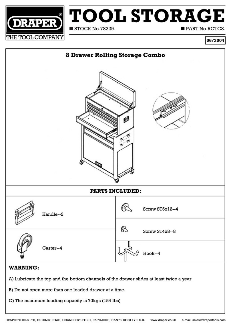 Draper Tool Storage Manual de usuario