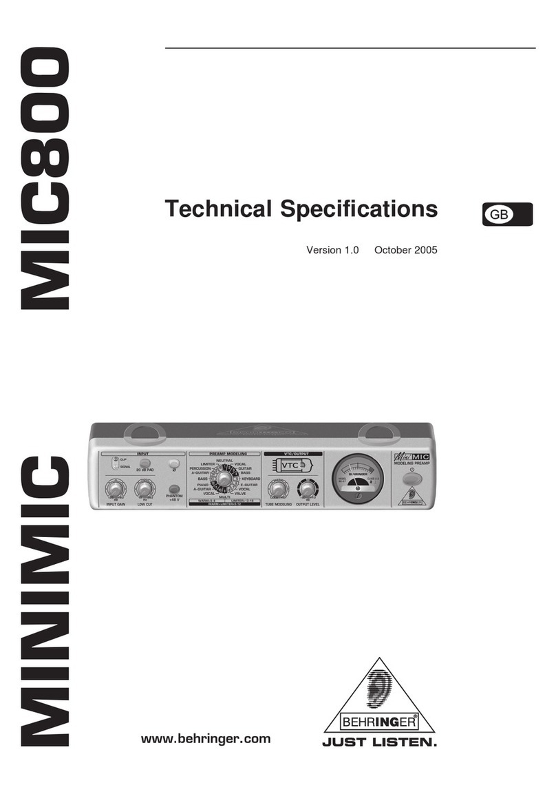Behringer Minimic Mic800 Manual de usuario